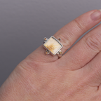 Meridian Ring ◇ Dendritic Agate + Citrine ◇ Size 6.5