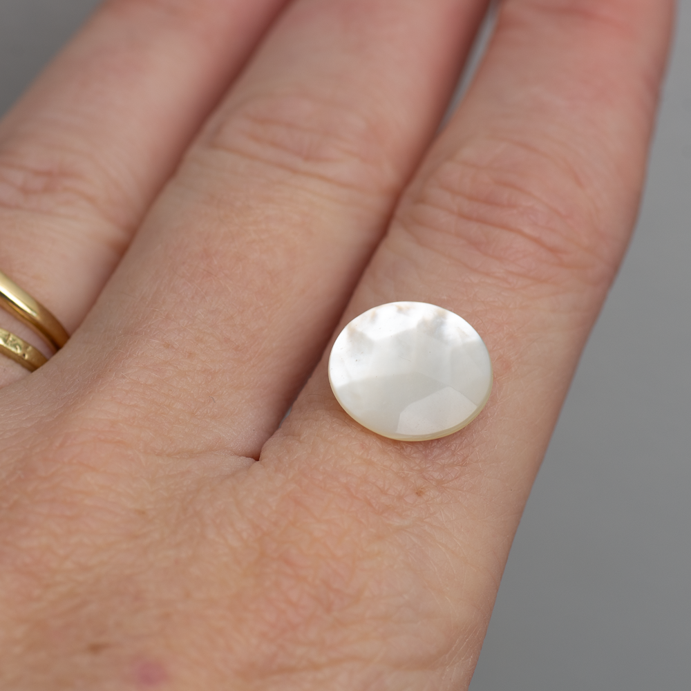 Meridian Ring - Made in Your Size ◇ Mother of Pearl + Berry Sapphire (All Silver or Silver + Gold)