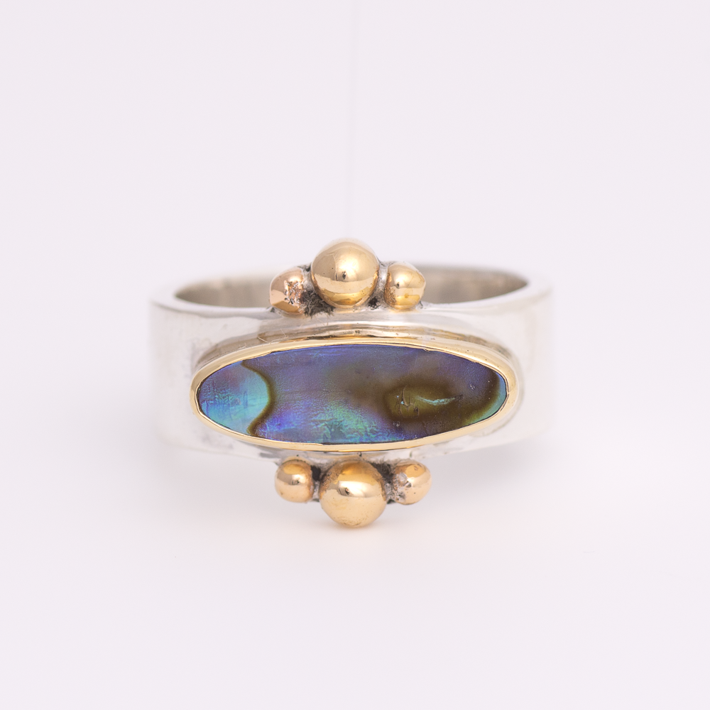 Elongated Abalone Affinity Ring  ◇ Size 6.5