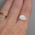 Meridian Ring - Made in Your Size ◇ Mother of Pearl + Citrine (All Silver or Silver + Gold)