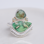Encompass Ring ◇ Peruvian Opal + Sonoran Turquoise + Aquamarine ◇ Size 7 Ring HOLIDAY COLLECTION