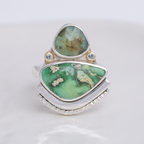 Encompass Ring ◇ Peruvian Opal + Sonoran Turquoise + Aquamarine ◇ Size 7 Ring HOLIDAY COLLECTION