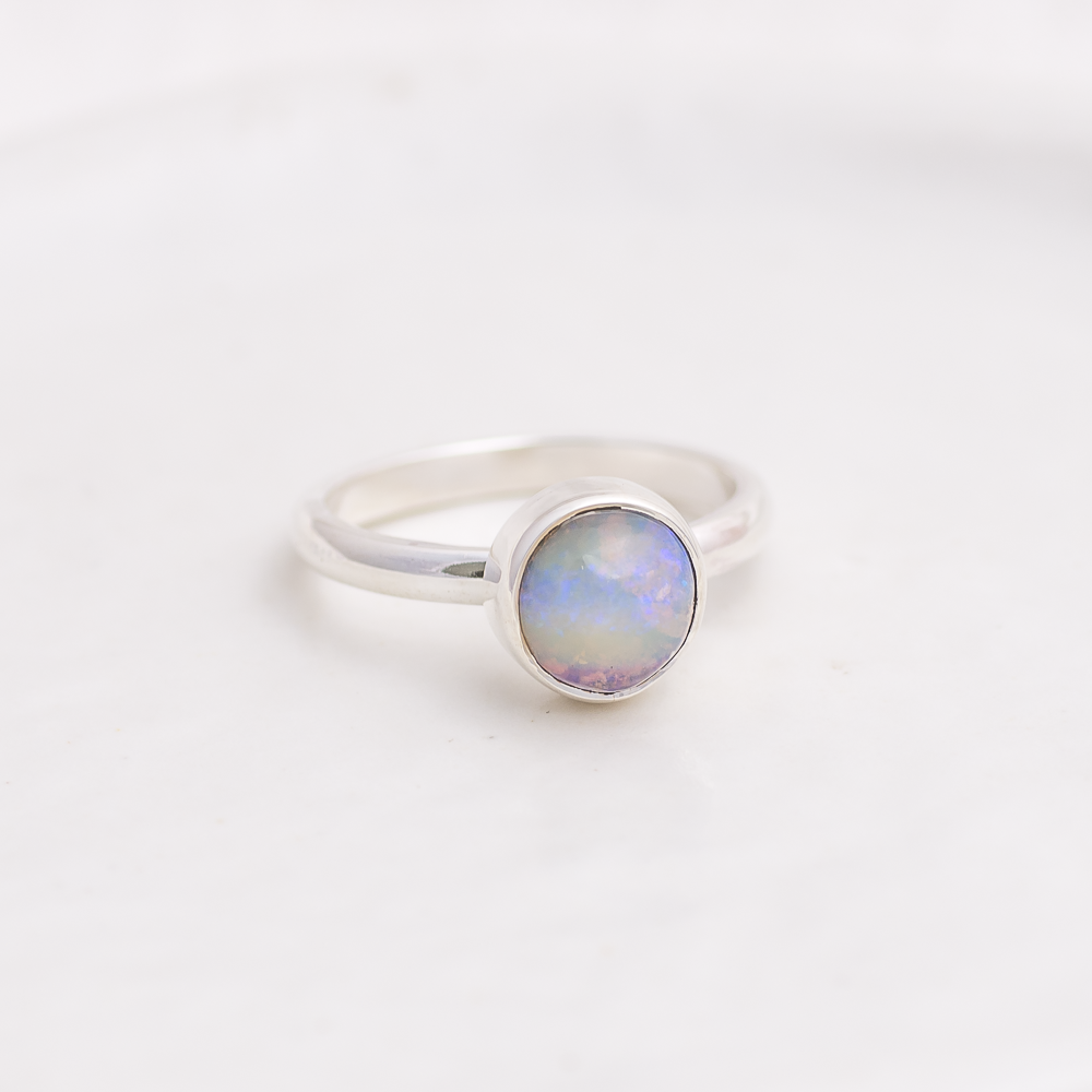 Opal Stacking Ring ◇ Australian Opal ◇ Size 7.5