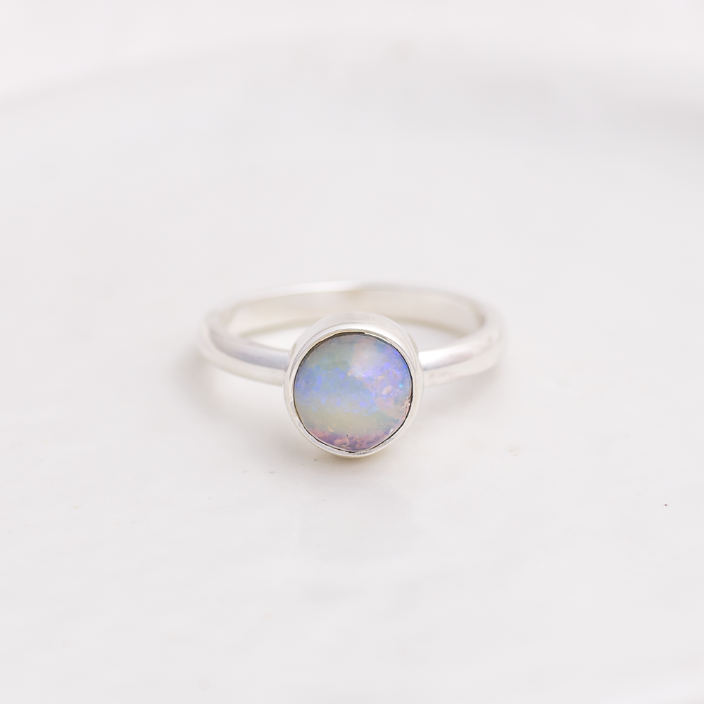 Opal Stacking Ring ◇ Australian Opal ◇ Size 7.5