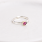 Rose Cut Pink Tourmaline Stacking Ring ◇ Pink Tourmaline ◇ Size 6