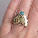 Tidal Ring ◇ Australian Opal + Hubei Turquoise ◇ Size 7.5