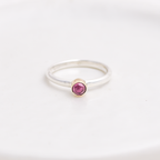 Rose Cut Pink Tourmaline Stacking Ring ◇ Pink Tourmaline ◇ Size 6