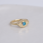 Brass Mini Vision Ring  ◇ Australian Opal ◇ Custom size