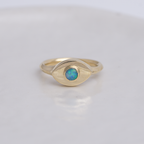 Brass Mini Vision Ring  ◇ Australian Opal ◇ Custom size