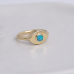 Brass Mini Vision Ring  ◇ Australian Opal ◇ Custom size