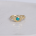 Brass Mini Vision Ring  ◇ Australian Opal ◇ Custom size