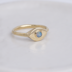 Brass Mini Vision Ring  ◇ Australian Opal ◇ Custom size