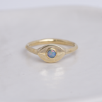 Brass Mini Vision Ring  ◇ Australian Opal ◇ Custom size