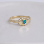 Brass Mini Vision Ring  ◇ Australian Opal ◇ Custom size
