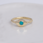 Brass Mini Vision Ring  ◇ Australian Opal ◇ Custom size