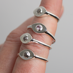 Silver Mini Vision Ring ◇ Salt + Pepper Rosecut Diamond ◇ Custom size