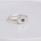Silver Mini Vision Ring ◇ Salt + Pepper Rosecut Diamond ◇ Custom size