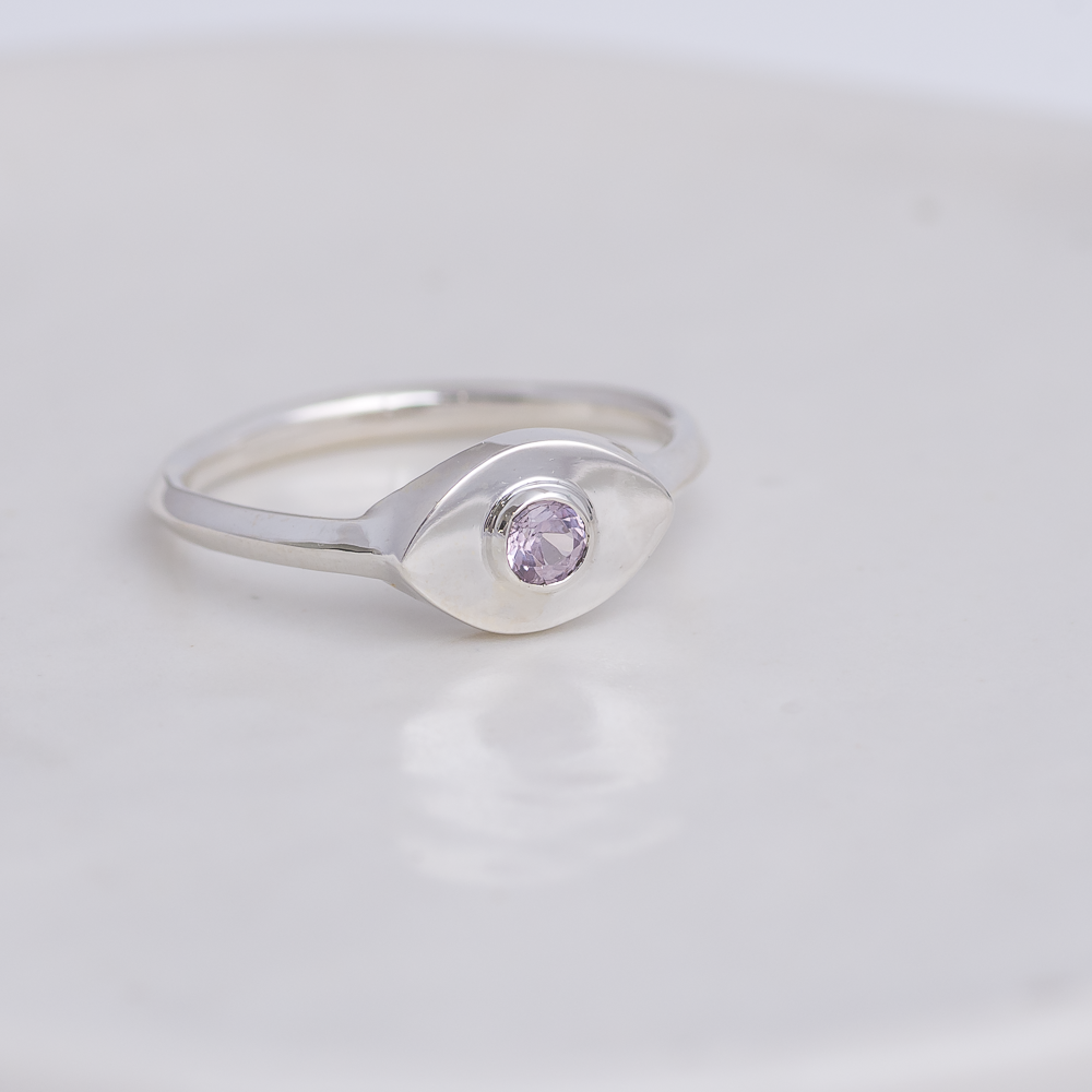 Silver Mini Vision Ring ◇ Lavender Spinel ◇ Custom size