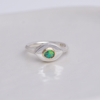 Silver + 22k Gold Mini Vision Ring ◇ Australian Opal ◇ Custom size Ring HOLIDAY COLLECTION
