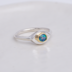 Silver + 22k Gold Mini Vision Ring ◇ Australian Opal ◇ Custom size Ring HOLIDAY COLLECTION