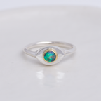 Silver + 22k Gold Mini Vision Ring ◇ Australian Opal ◇ Custom size Ring HOLIDAY COLLECTION