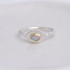 Silver + 22k Gold Mini Vision Ring ◇ Australian Opal ◇ Custom size Ring HOLIDAY COLLECTION