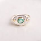 Vision Ring ◇ Emerald ◇ Size 7.5 ◇ 14K gold accents