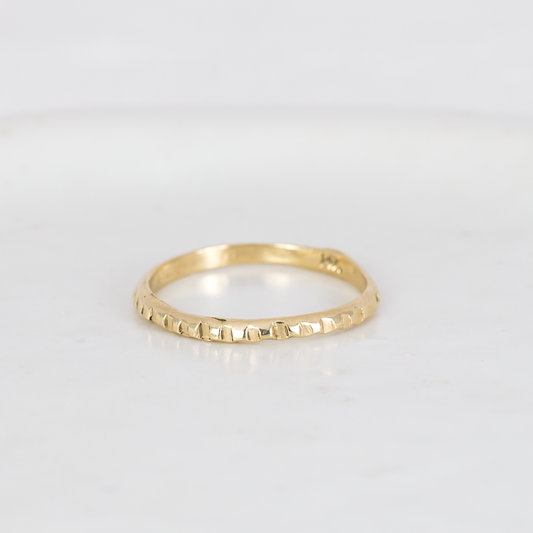 Narrow Ridge Ring (14K Gold)