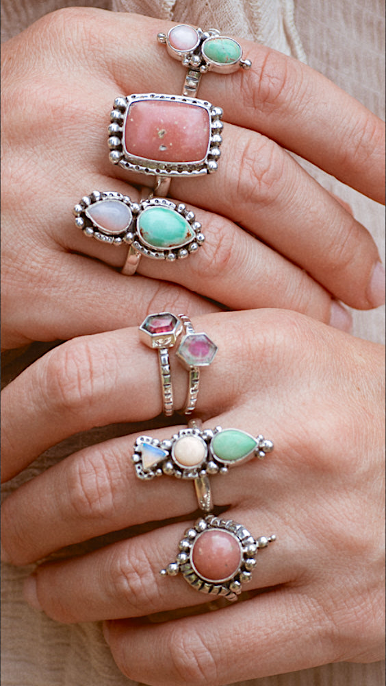 Origin Embrace Ring ◇ Pink Opal ◇ Size 6.5
