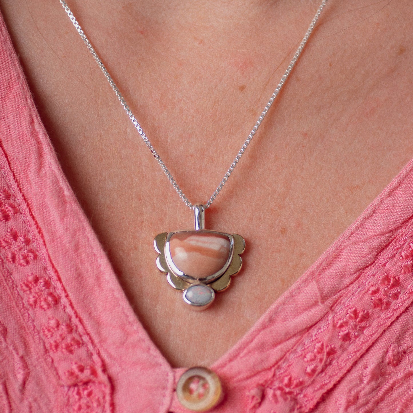 Tidal Necklace ◇ Willow Creek Jasper + Australian Opal