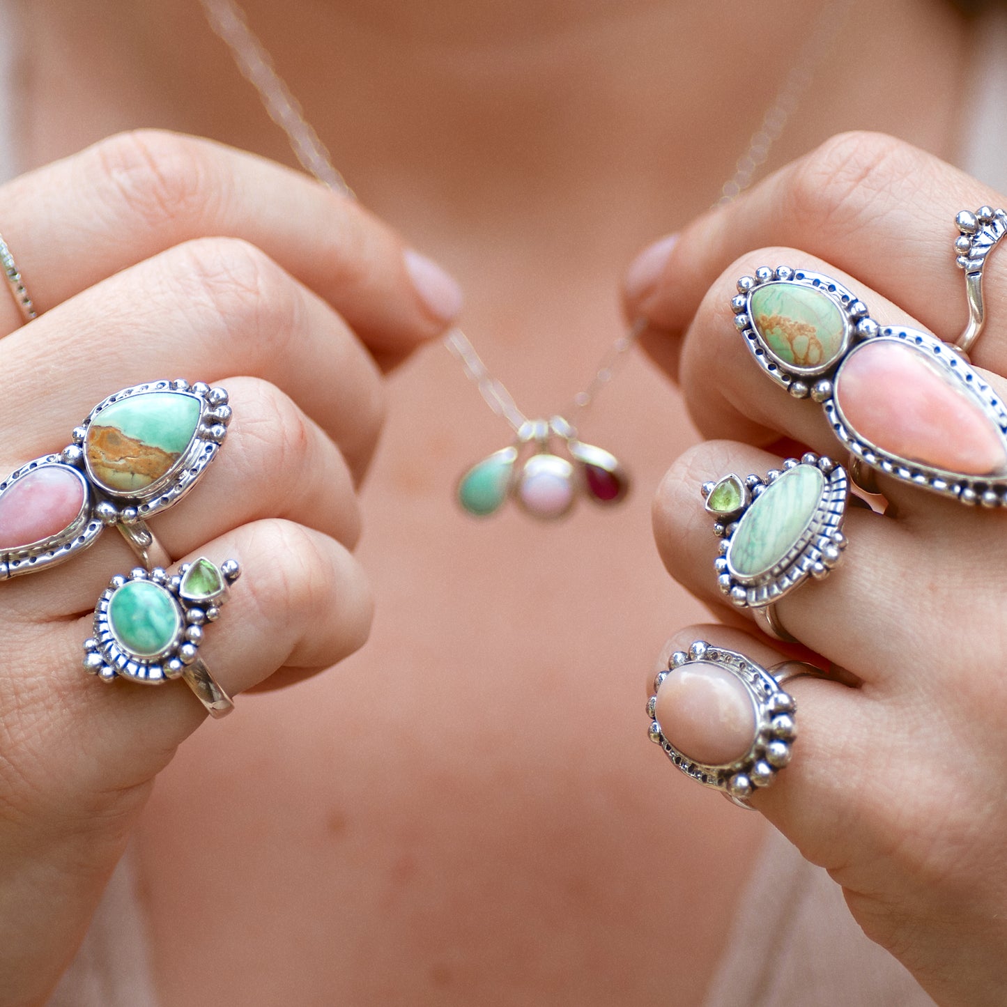 Dawn Ring ◇ Peridot + Green Variscite (Multi Listing)