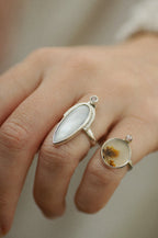 Weave Ring ◇ Mother of Pearl + Lavender Spinel ◇ Size 7