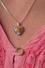 Mini Tidal Necklace  ◇ Landscape Jasper + Australian Opal