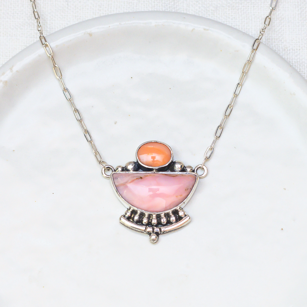 Made to Order Emergence Necklace Pink Opal for Rebecca