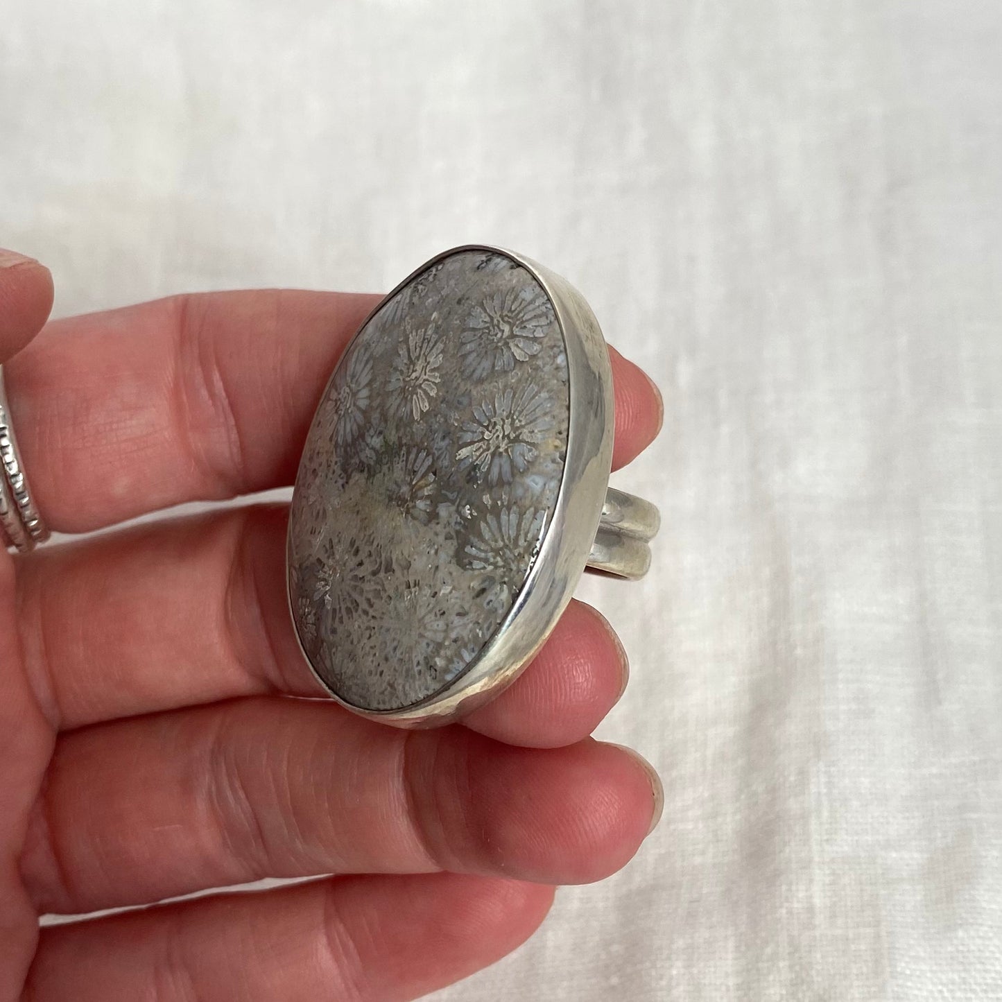 Fossilized Coral Ring - Size 7.75