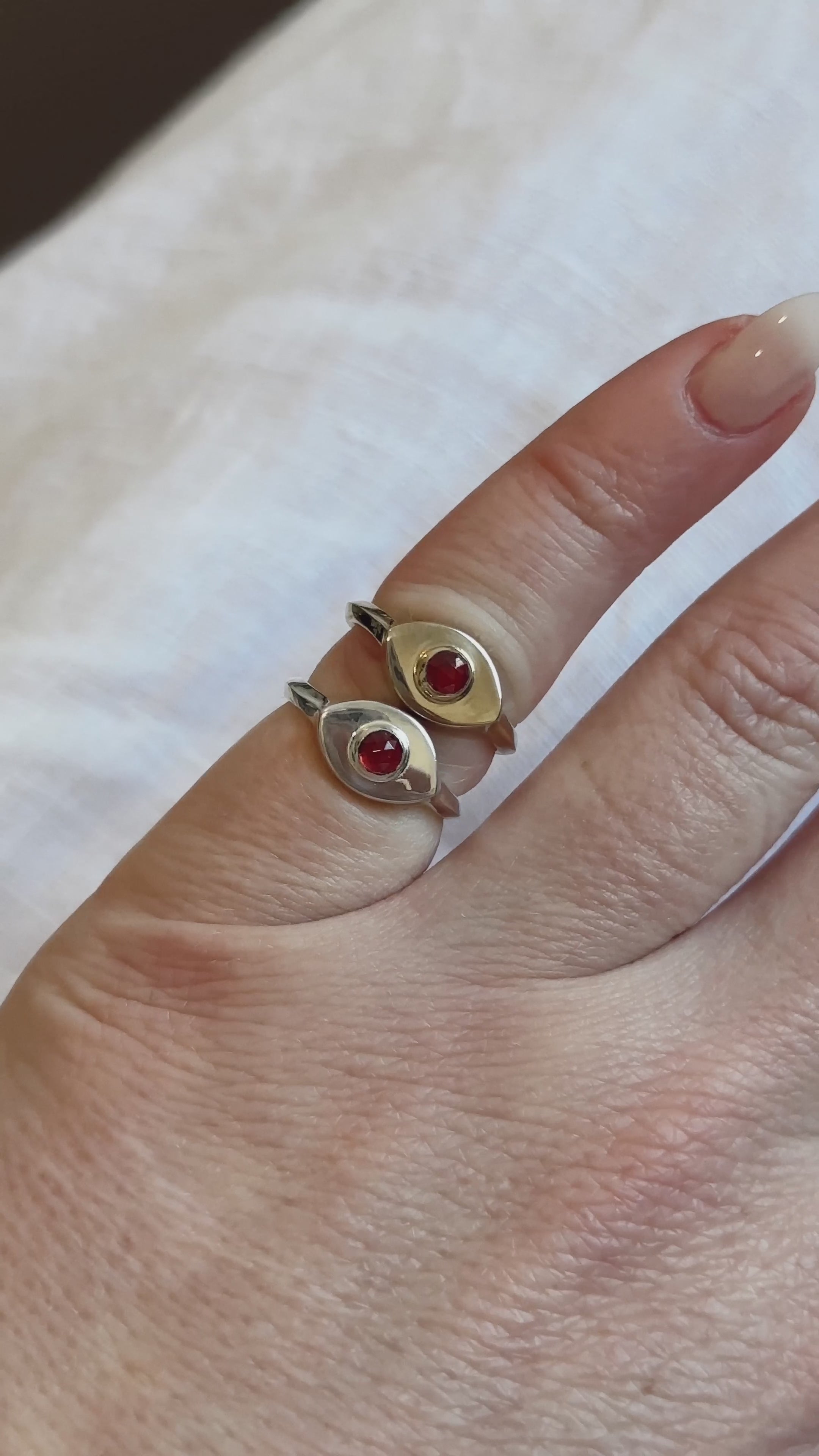 Mini Vision Ring ◇ Rose Cut Garnet ◇ Made in your size.