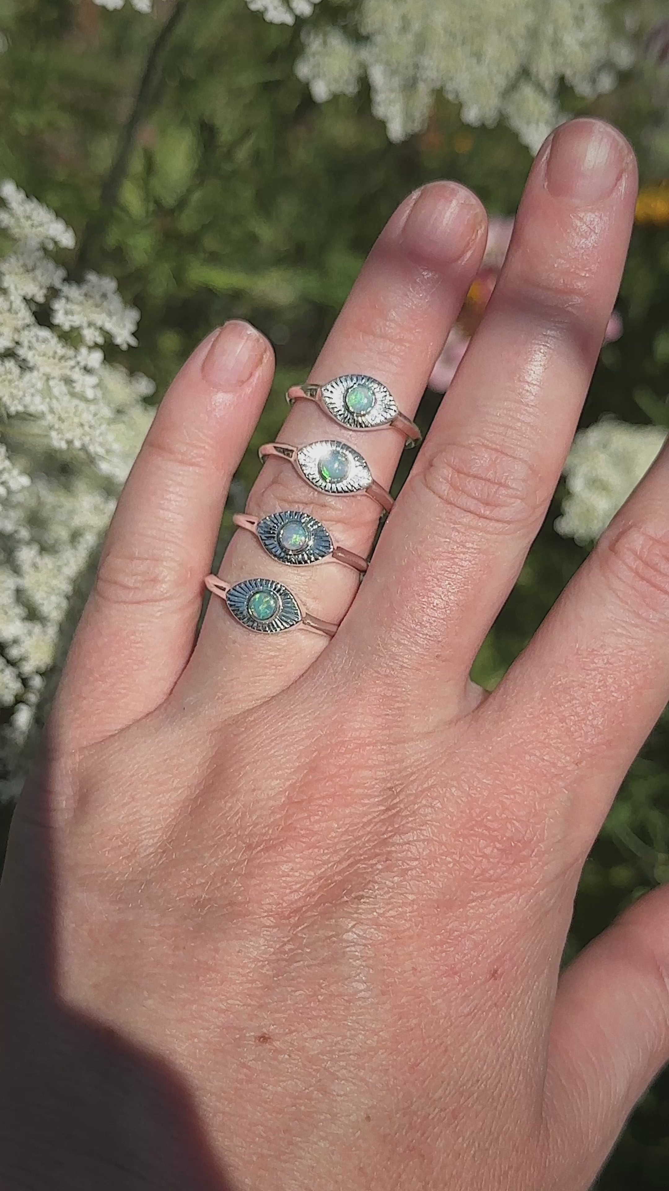 Engraved Opal Mini Vision Ring ◇ Made in your size.