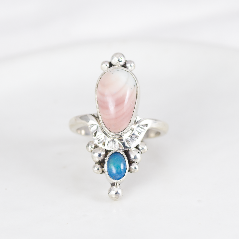 Kindred Embrace Ring ◇ Willow Creek Jasper + Australian Opal ◇ Size 7