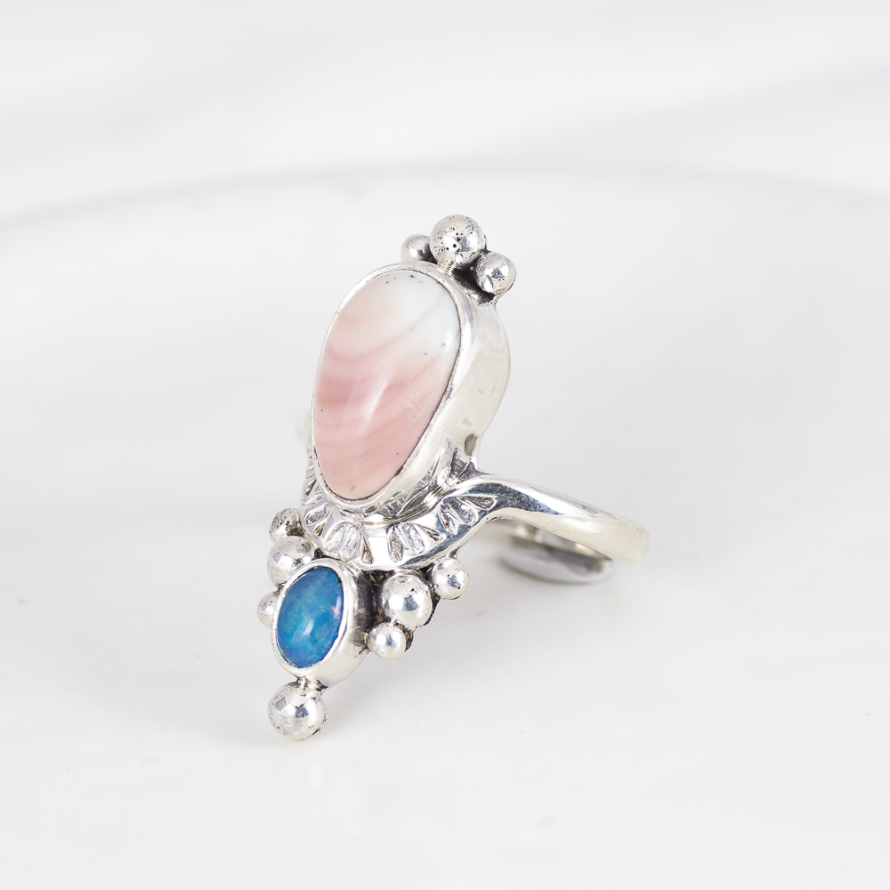 Kindred Embrace Ring ◇ Willow Creek Jasper + Australian Opal ◇ Size 7