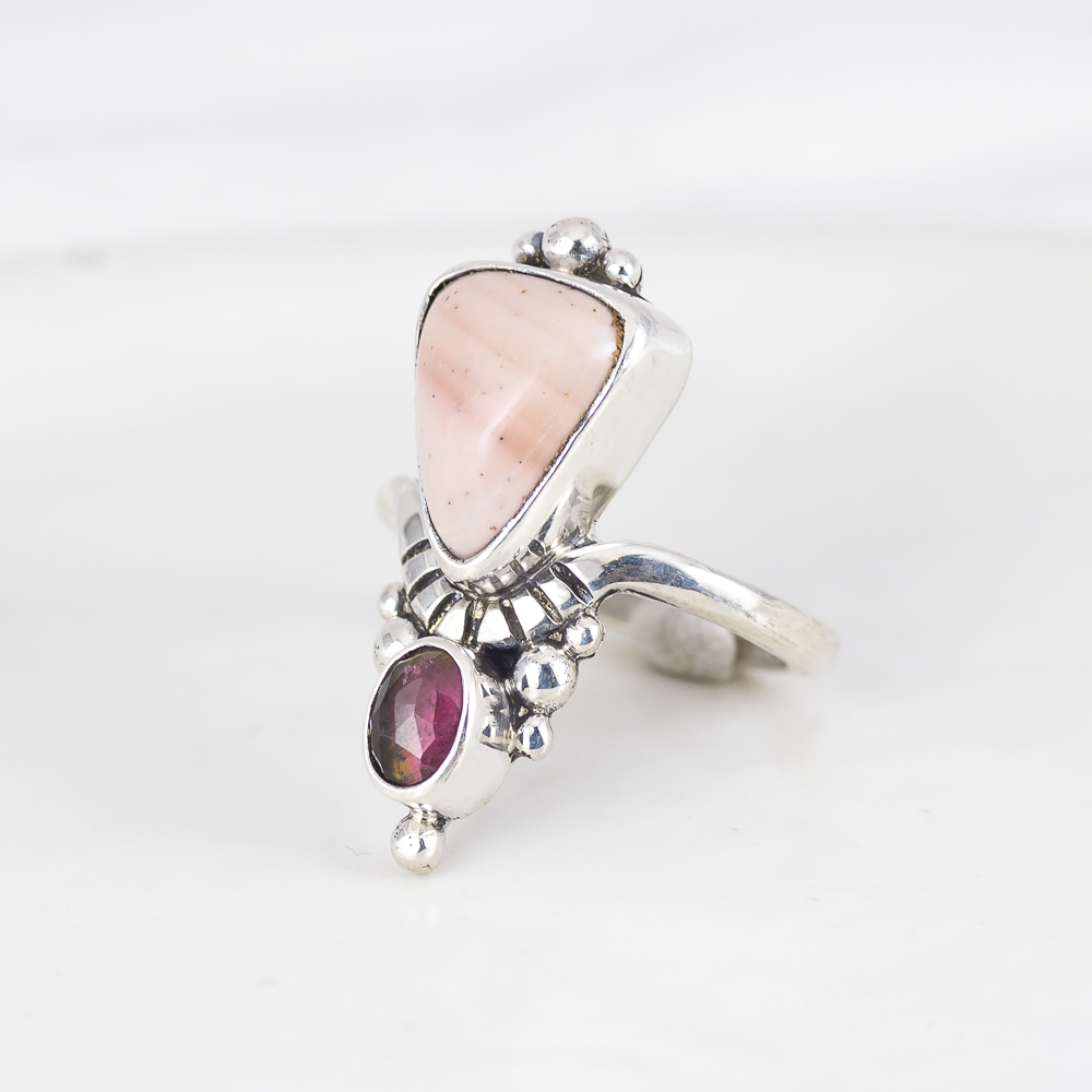 Kindred Embrace Ring ◇ Willow Creek Jasper + Faceted Tourmaline ◇ Size 6.5
