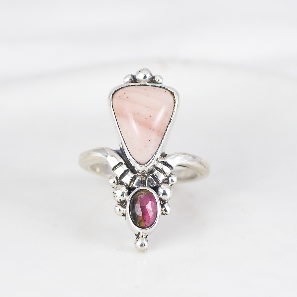 Kindred Embrace Ring ◇ Willow Creek Jasper + Faceted Tourmaline ◇ Size 6.5